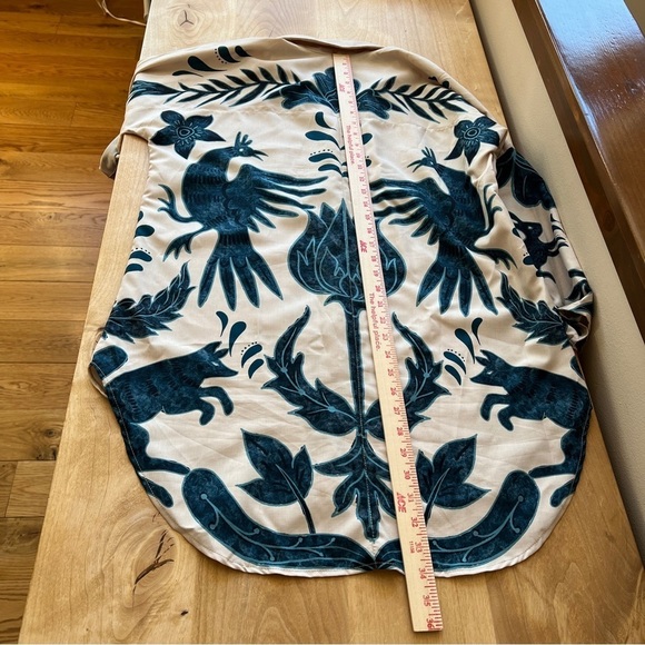 KAANA SWIMWEAR SHIRT DRESS SM OVERSIZED ROLL TAB SLEEVE FLORAL RABBIT TROPICAL - Picture 10 of 12